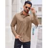 imageCOOFANDY Mens Casual Button Down Shirt Long Sleeve Wrinkle Free Shirts Stretch Dress ShirtKhaki