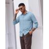 imageCOOFANDY Mens Casual Button Down Shirt Long Sleeve Wrinkle Free Shirts Stretch Dress ShirtLight Blue