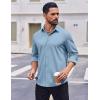 imageCOOFANDY Mens Casual Button Down Shirt Long Sleeve Wrinkle Free Shirts Stretch Dress ShirtLight Blue