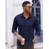 imageCOOFANDY Mens Casual Button Down Shirt Long Sleeve Wrinkle Free Shirts Stretch Dress ShirtNavy Blue