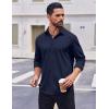imageCOOFANDY Mens Casual Button Down Shirt Long Sleeve Wrinkle Free Shirts Stretch Dress ShirtNavy Blue