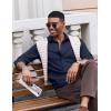 imageCOOFANDY Mens Casual Button Down Shirt Long Sleeve Wrinkle Free Shirts Stretch Dress ShirtNavy Blue