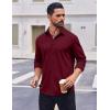 imageCOOFANDY Mens Casual Button Down Shirt Long Sleeve Wrinkle Free Shirts Stretch Dress ShirtWine Red