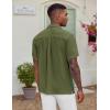 imageCOOFANDY Mens Casual Button Down Shirt Short Sleeve Textured Summer Cuban Beach ShirtsArmy Green
