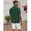 imageCOOFANDY Mens Casual Button Down Shirt Short Sleeve Textured Summer Cuban Beach ShirtsBright Green