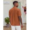 imageCOOFANDY Mens Casual Button Down Shirt Short Sleeve Textured Summer Cuban Beach ShirtsBrown