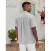 imageCOOFANDY Mens Casual Button Down Shirt Short Sleeve Textured Summer Cuban Beach ShirtsLight Grey