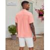 imageCOOFANDY Mens Casual Button Down Shirt Short Sleeve Textured Summer Cuban Beach ShirtsPink
