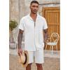 imageCOOFANDY Mens Casual Button Down Shirt Short Sleeve Textured Summer Cuban Beach ShirtsWhite