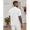 imageCOOFANDY Mens Casual Button Down Shirt Short Sleeve Textured Summer Cuban Beach ShirtsWhite