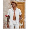 imageCOOFANDY Mens Casual Button Down Shirt Short Sleeve Textured Summer Cuban Beach ShirtsWhite