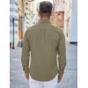 imageCOOFANDY Mens Casual Button Down Shirts Long Sleeve Untucked Shirts Regular Fit Linen ShirtArmy Green