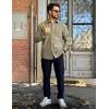 imageCOOFANDY Mens Casual Button Down Shirts Long Sleeve Untucked Shirts Regular Fit Linen ShirtArmy Green
