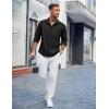 imageCOOFANDY Mens Casual Button Down Shirts Long Sleeve Untucked Shirts Regular Fit Linen ShirtBlack