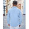 imageCOOFANDY Mens Casual Button Down Shirts Long Sleeve Untucked Shirts Regular Fit Linen ShirtBlue