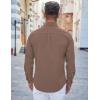 imageCOOFANDY Mens Casual Button Down Shirts Long Sleeve Untucked Shirts Regular Fit Linen ShirtBrown