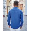 imageCOOFANDY Mens Casual Button Down Shirts Long Sleeve Untucked Shirts Regular Fit Linen ShirtDark Blue