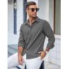 imageCOOFANDY Mens Casual Button Down Shirts Long Sleeve Untucked Shirts Regular Fit Linen ShirtDark Gray