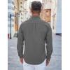 imageCOOFANDY Mens Casual Button Down Shirts Long Sleeve Untucked Shirts Regular Fit Linen ShirtDark Gray