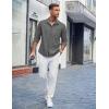 imageCOOFANDY Mens Casual Button Down Shirts Long Sleeve Untucked Shirts Regular Fit Linen ShirtDark Gray