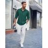 imageCOOFANDY Mens Casual Button Down Shirts Long Sleeve Untucked Shirts Regular Fit Linen ShirtDark Green