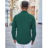 imageCOOFANDY Mens Casual Button Down Shirts Long Sleeve Untucked Shirts Regular Fit Linen ShirtDark Green