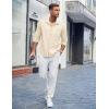 imageCOOFANDY Mens Casual Button Down Shirts Long Sleeve Untucked Shirts Regular Fit Linen ShirtKhaki