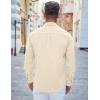 imageCOOFANDY Mens Casual Button Down Shirts Long Sleeve Untucked Shirts Regular Fit Linen ShirtKhaki
