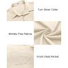 imageCOOFANDY Mens Casual Button Down Shirts Long Sleeve Untucked Shirts Regular Fit Linen ShirtKhaki