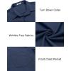 imageCOOFANDY Mens Casual Button Down Shirts Long Sleeve Untucked Shirts Regular Fit Linen ShirtNavy Blue