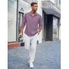 imageCOOFANDY Mens Casual Button Down Shirts Long Sleeve Untucked Shirts Regular Fit Linen ShirtPurple