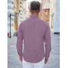 imageCOOFANDY Mens Casual Button Down Shirts Long Sleeve Untucked Shirts Regular Fit Linen ShirtPurple