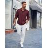 imageCOOFANDY Mens Casual Button Down Shirts Long Sleeve Untucked Shirts Regular Fit Linen ShirtRed
