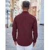 imageCOOFANDY Mens Casual Button Down Shirts Long Sleeve Untucked Shirts Regular Fit Linen ShirtRed