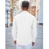 imageCOOFANDY Mens Casual Button Down Shirts Long Sleeve Untucked Shirts Regular Fit Linen ShirtWhite