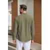 imageCOOFANDY Mens Casual Button Down Shirts Long Sleeve WrinkleFree Shirt Lightweight Shirt JacketArmy Green