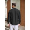 imageCOOFANDY Mens Casual Button Down Shirts Long Sleeve WrinkleFree Shirt Lightweight Shirt JacketBlack