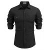 imageCOOFANDY Mens Casual Button Down Shirts Long Sleeve WrinkleFree Shirt Lightweight Shirt JacketBlack