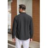 imageCOOFANDY Mens Casual Button Down Shirts Long Sleeve WrinkleFree Shirt Lightweight Shirt JacketDark Gray