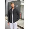 imageCOOFANDY Mens Casual Button Down Shirts Long Sleeve WrinkleFree Shirt Lightweight Shirt JacketDark Gray