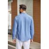 imageCOOFANDY Mens Casual Button Down Shirts Long Sleeve WrinkleFree Shirt Lightweight Shirt JacketLight Blue