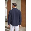 imageCOOFANDY Mens Casual Button Down Shirts Long Sleeve WrinkleFree Shirt Lightweight Shirt JacketNavy Blue