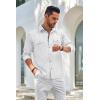 imageCOOFANDY Mens Casual Button Down Shirts Long Sleeve WrinkleFree Shirt Lightweight Shirt JacketWhite