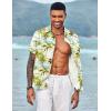 imageCOOFANDY Mens Casual Button Down Shirts Short Sleeve Linen Shirts Summer Beach Dress ShirtCoconut Tree Print