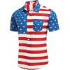 imageCOOFANDY Mens Casual Button Down Shirts Short Sleeve Linen Shirts Summer Beach Dress ShirtFlag Print