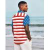 imageCOOFANDY Mens Casual Button Down Shirts Short Sleeve Linen Shirts Summer Beach Dress ShirtFlag Print
