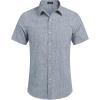 imageCOOFANDY Mens Casual Button Down Shirts Short Sleeve Linen Shirts Summer Beach Dress ShirtNavy