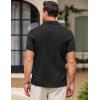 imageCOOFANDY Mens Casual Button Down Shirts Short Sleeve Summer Beach Shirt Fashion Textured Shirts with PocketBlack