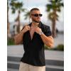 imageCOOFANDY Mens Casual Button Down Shirts Short Sleeve Summer Beach Shirt Fashion Textured Shirts with PocketBlack