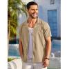 imageCOOFANDY Mens Casual Button Down Shirts Short Sleeve Summer Beach Shirt Fashion Textured Shirts with PocketKhaki
